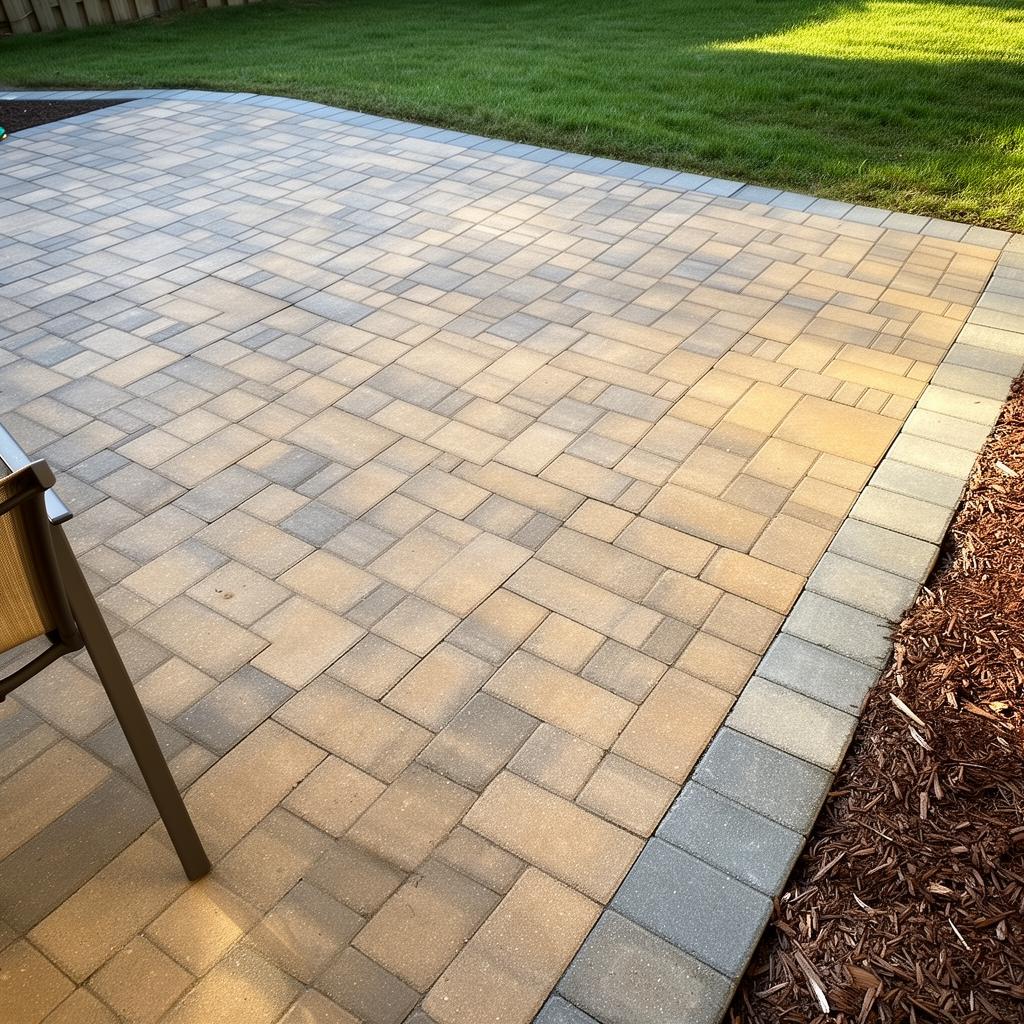 Clean paver patio after pressure washing